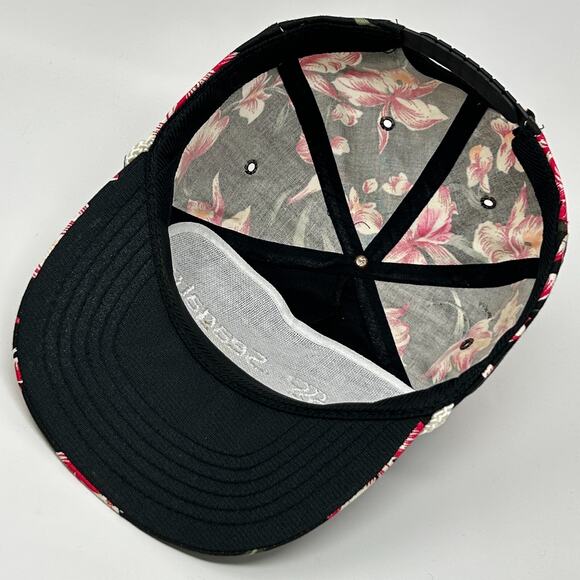 Vintage 80s Seagate Floral Hat Cap Computers Technology Hawaiian Snapback Black - Picture 4 of 9